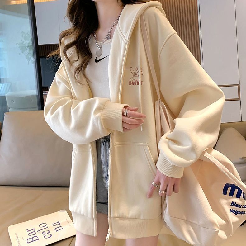 Embroidered Hooded Sweater Girls' Cardigan Jacket