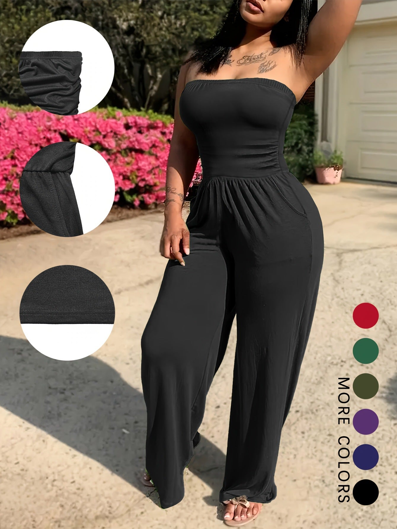Strapless Without Belt Pockets One-piece Four Seasons Machine Washable