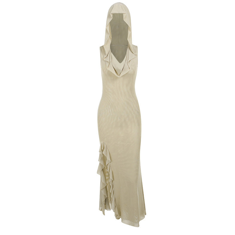 Sand Dune Waste Hat Pocket Design Solid Color Dress