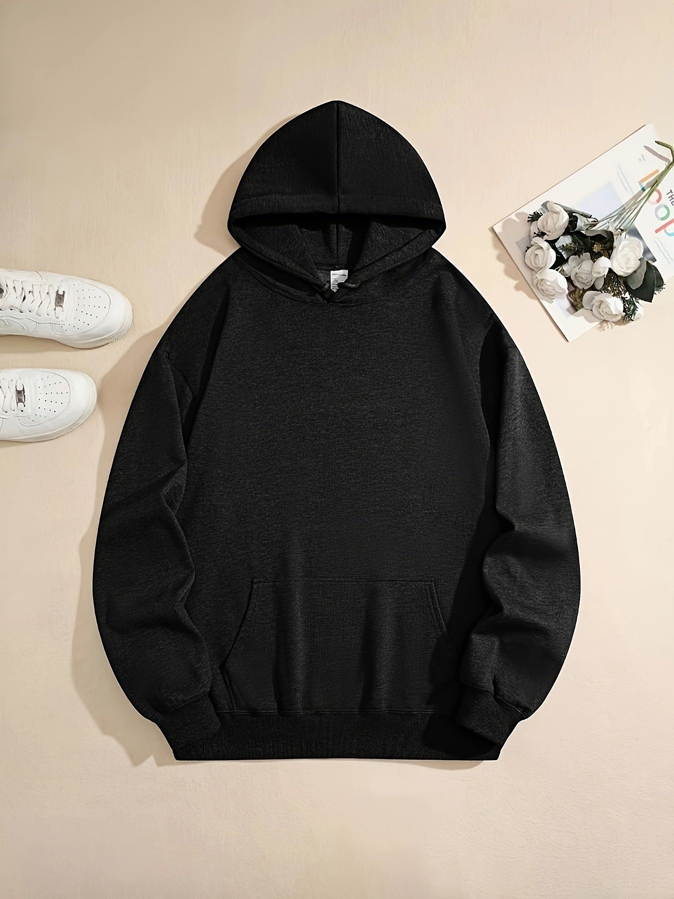 Printed Long Sleeve Hooded Loose Women's Sweater