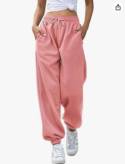 Women's Loose Leisure Sports Drawstring Wide Leg Ankle Banded Pants