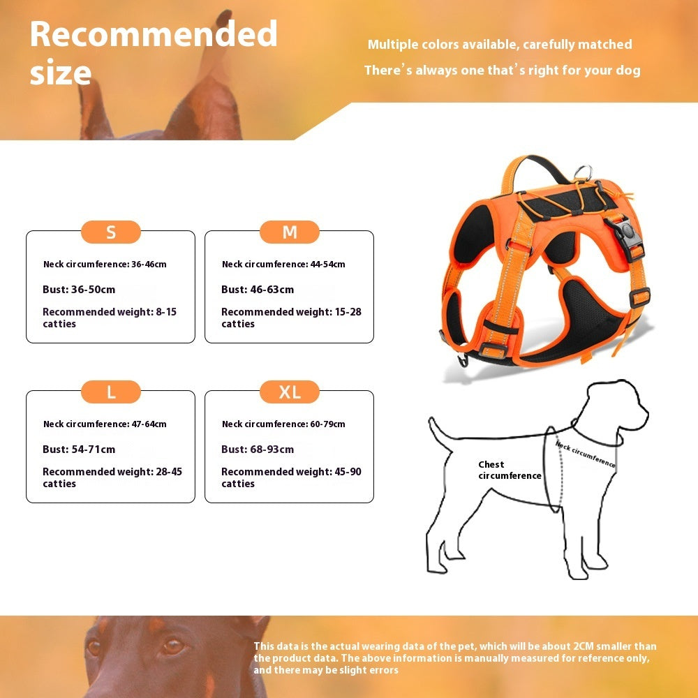 Pet Vest Reflective Dog Hand Holding Rope Explosion-proof Dog Breast Strap