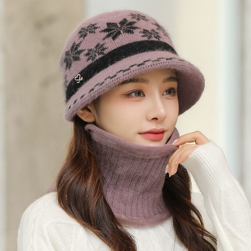 Fleece Warm Elderly Women's Knitted Basin Hat