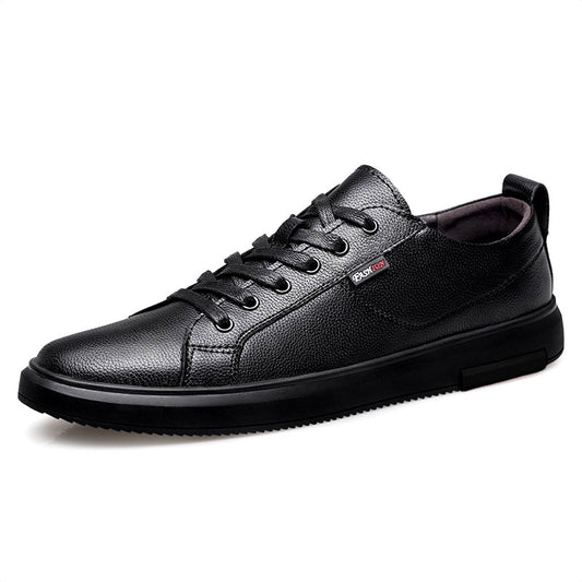 Solid Color Round Toe Everyday Black Low-top General Purpose White Shoes