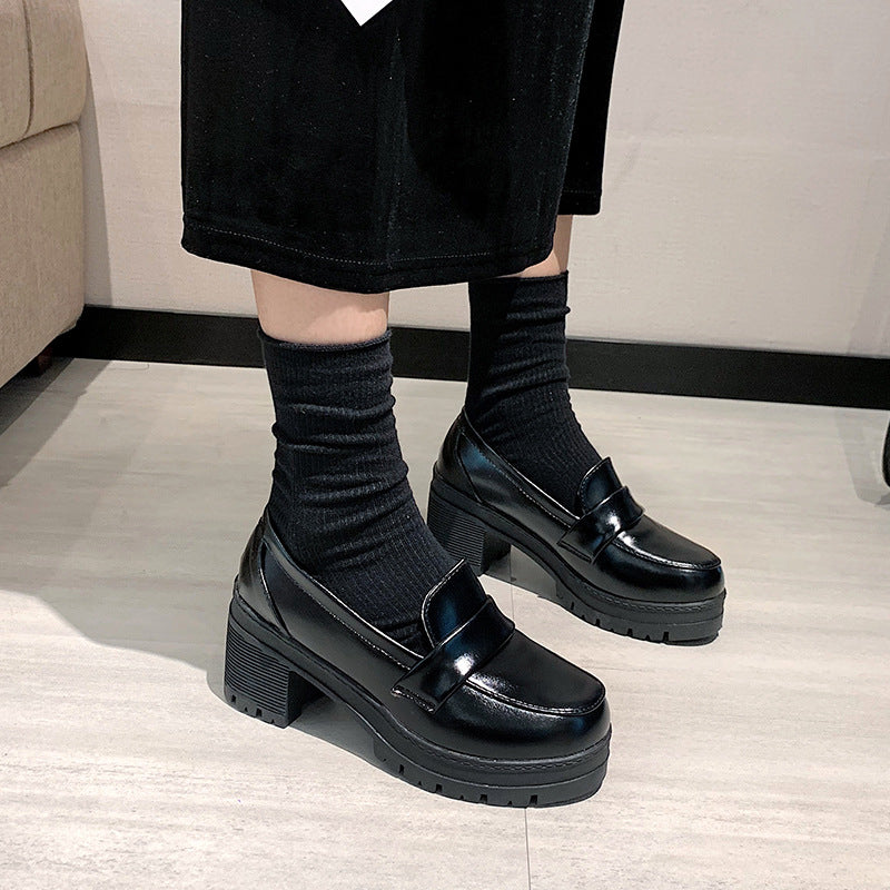 Spring And Autumn New Wild Thick Bottom Thick Heel