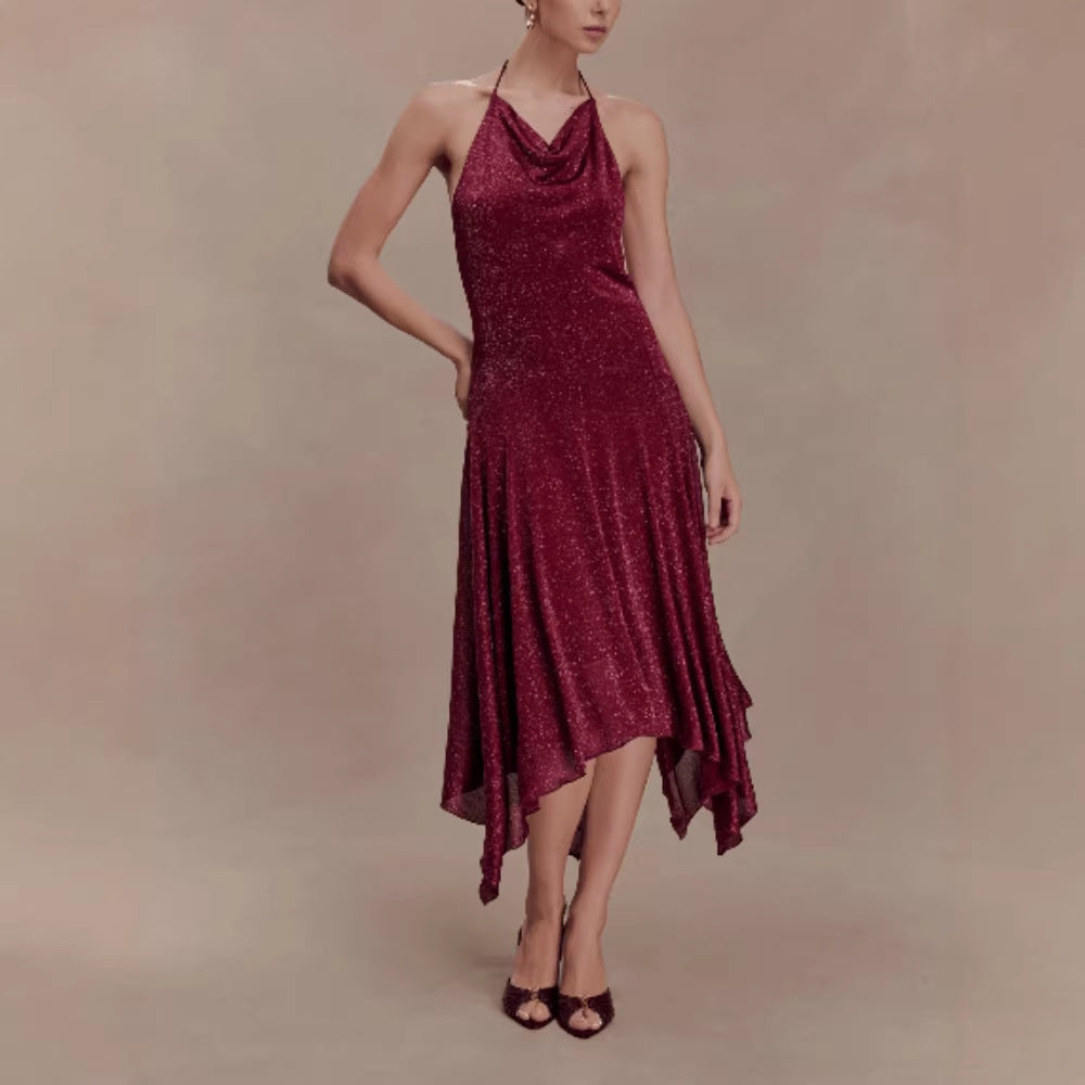 Alluring Feminine Off-shoulder Irregular Party Dress