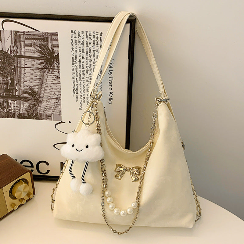 Niche Commuter Pearl Chain One Shoulder Bag Women's All-match Shoulder Tote Bag