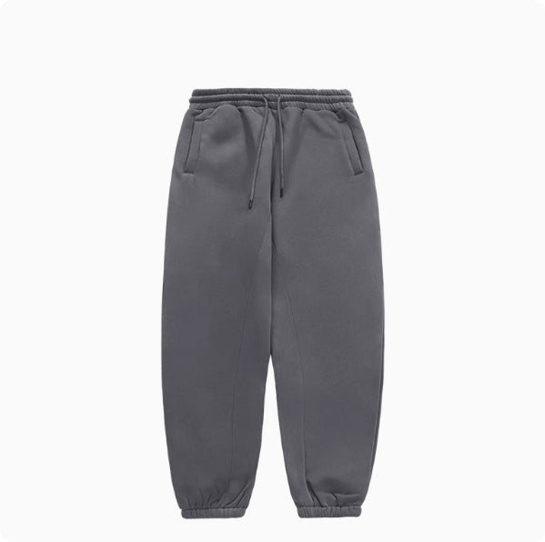 Fleece-lined Thick Hooded Solid Color Hoodie Suit