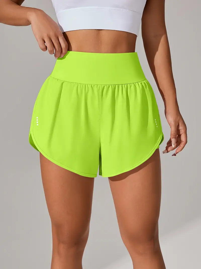 Women's Casual Loose High-Waisted Ruffle Hem Yoga Workout Shorts