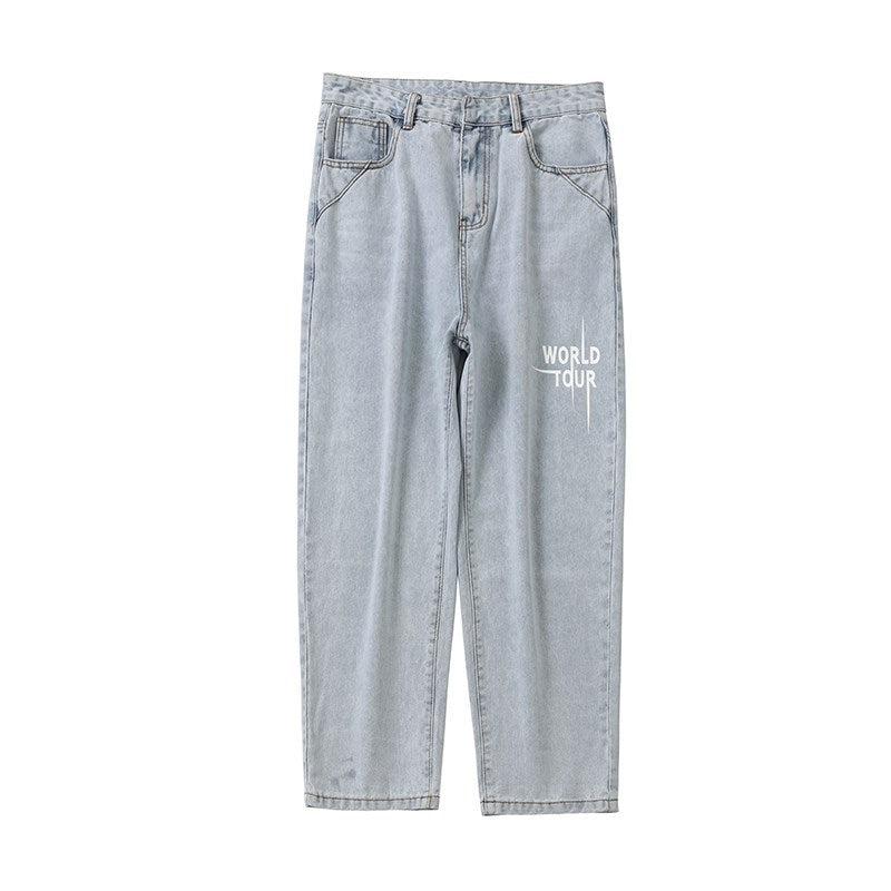 Jeans Men's Straight Tube Loose Fitting Korean Version