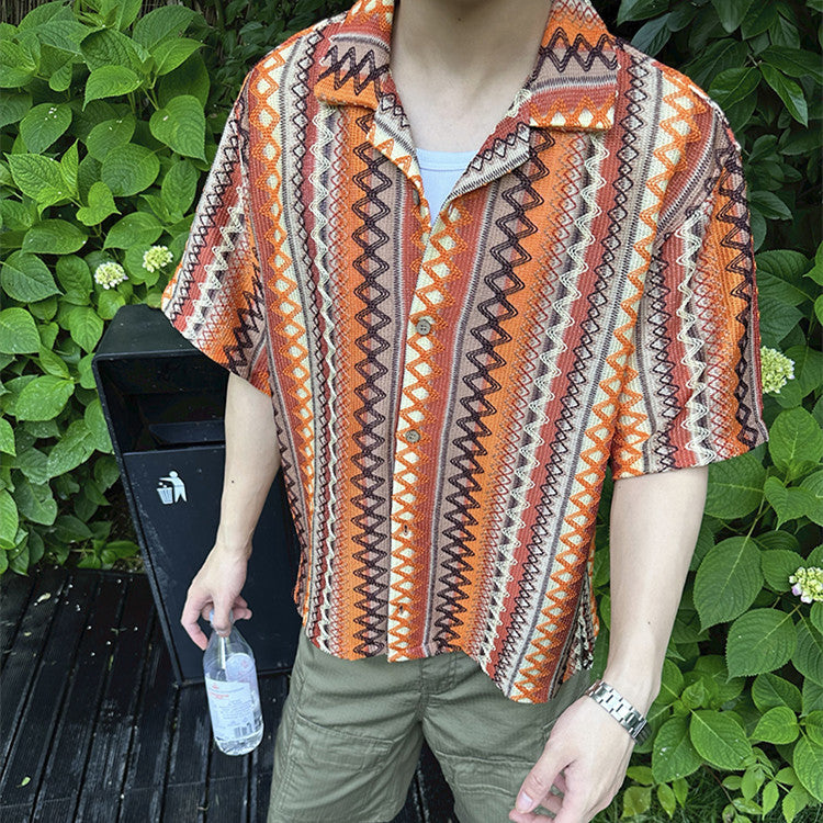 Tropical Mood Summer Fashion Brand Hollow Shirt Male