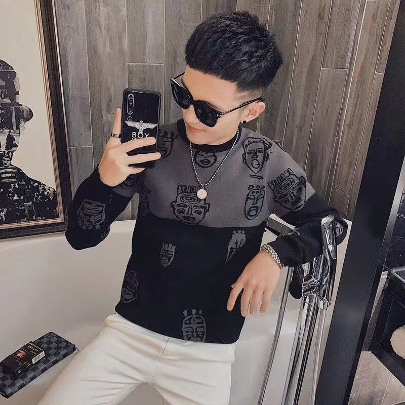 Winter Men's Knitted Round Neck Bottoming Shirt Sweater