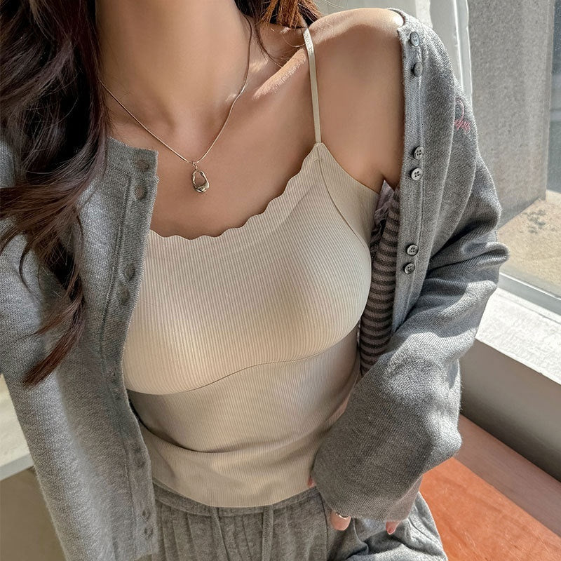 Sexy Hot Girl Spaghetti Strap Camisole Women's Ice Silk Back