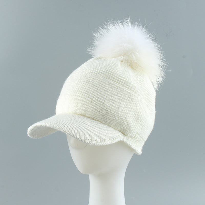 Autumn And Winter Plush Curved Brim Women's