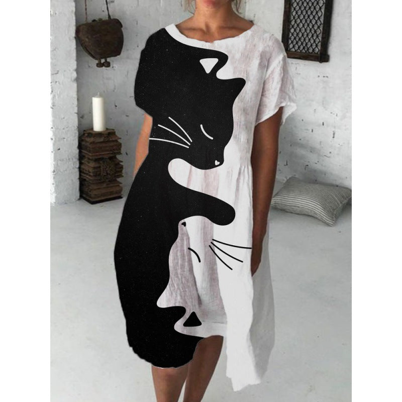 Summer Women's Fashion Print Dress