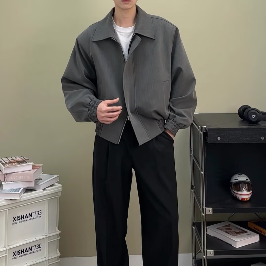 Solid Color Design Casual Men's Jacket