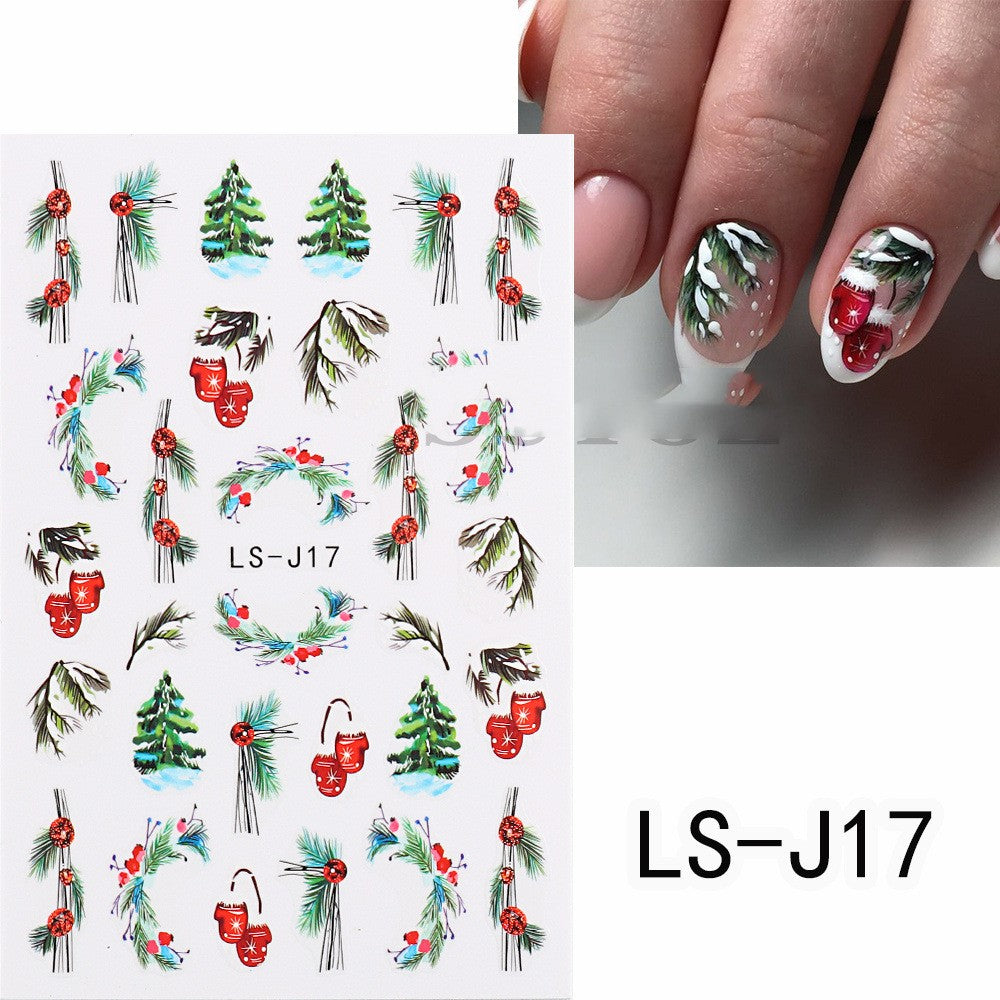 Manicure 3D Baglim Tegnefilm Sødt Juletræ