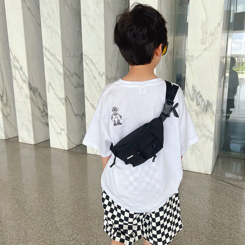 Children's Fashion Simple Canvas Crossbody Waist Bag