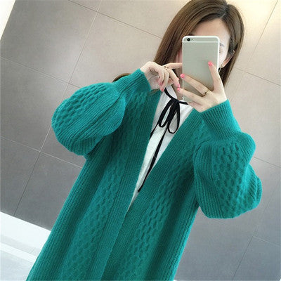 Women's Loose Mid-length Cardigan Sweater