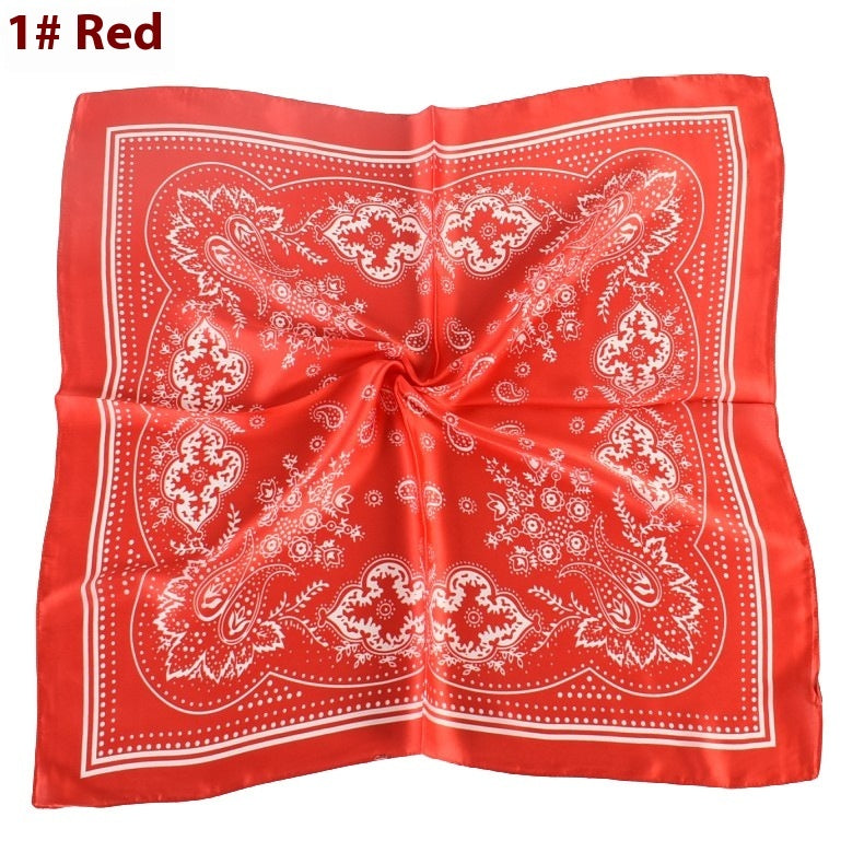 Vintage Paisley Flower Satin Plain Scarf