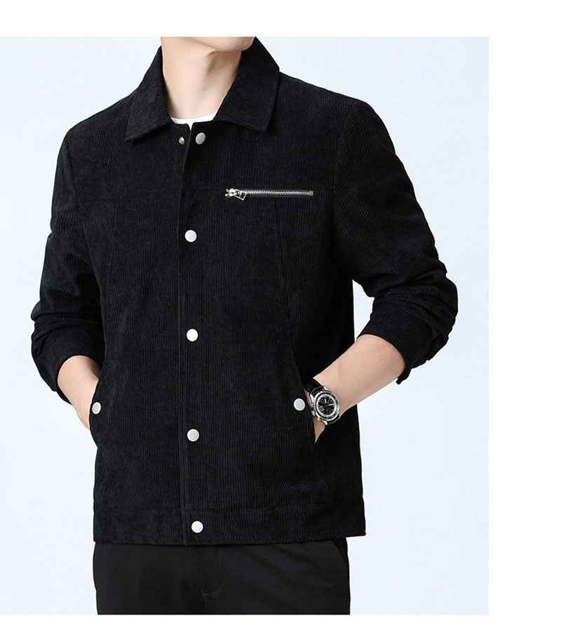Men's Clothing Autumn Trendy Youth Fashion Casual All-match Single-breasted Polo Collar Jacket