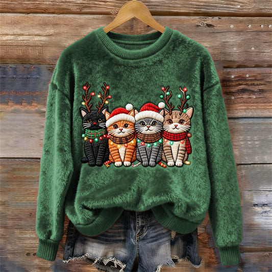 3D-printed Christmas Flannel Womens Crewneck Hoodie