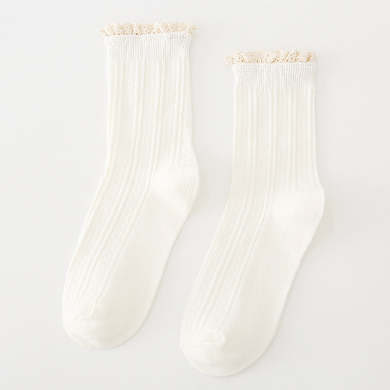 Autumn And Winter Socks Women's Japanese College Style Lace