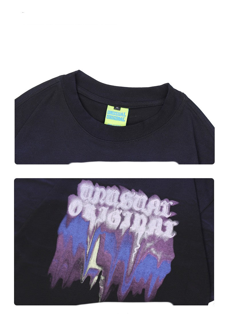 Retro Fashion Brand Letter Short Sleeve T-shirt