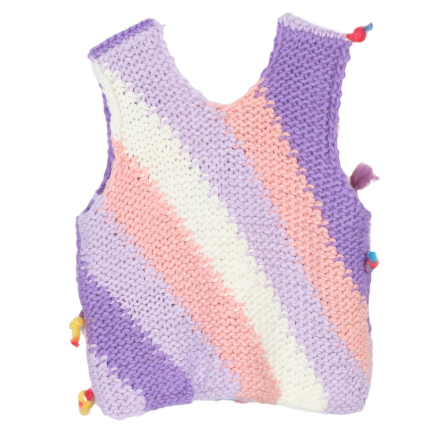French Vest Sleeveless Sweater Women's Color Hand Crochet