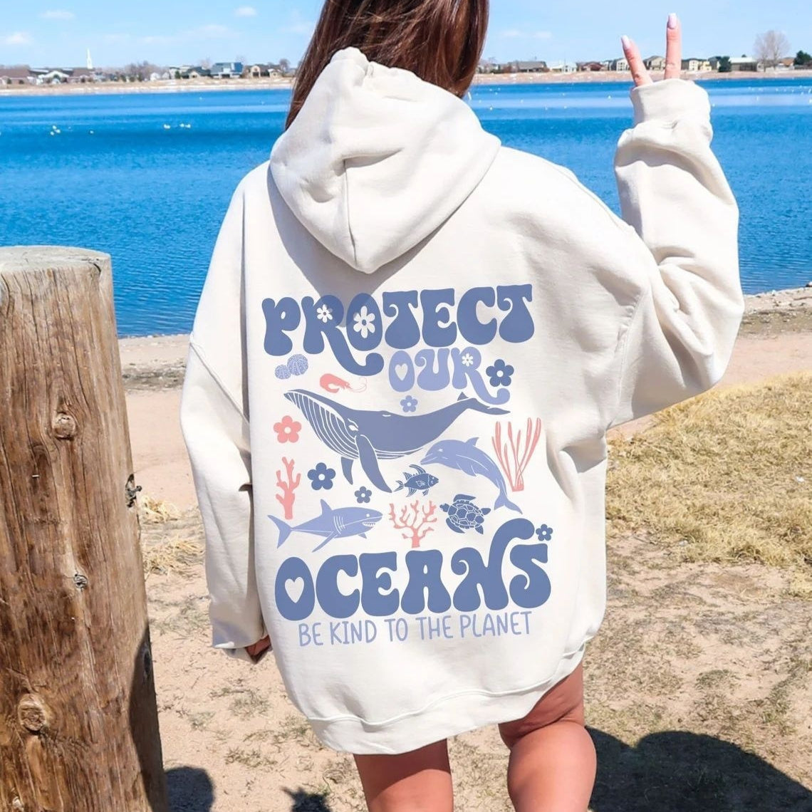 Oceans Respect The Local Trykt Hættetrøje Sweatshirt