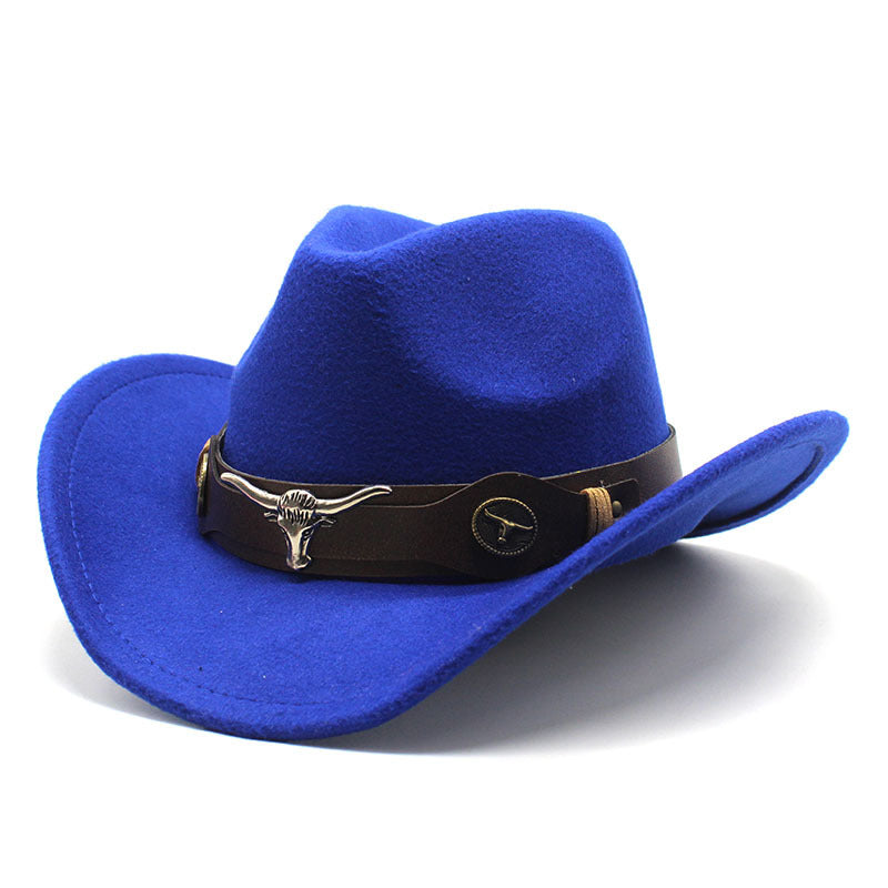 Ethnic Style Cow Standard Western Denim Top Hat