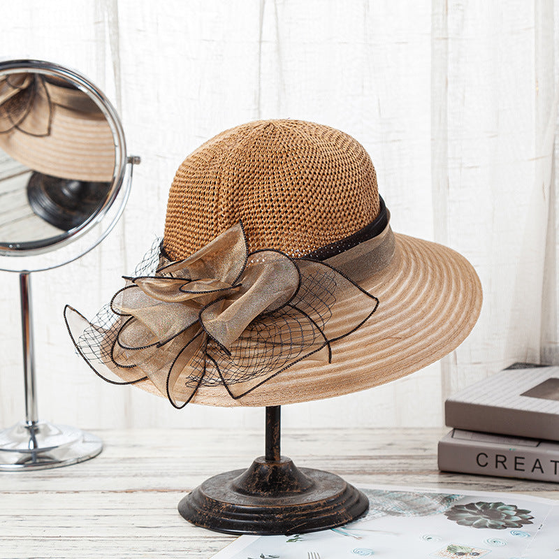 Women's Summer Sunshade Sunscreen Big Brim Knitted Hat
