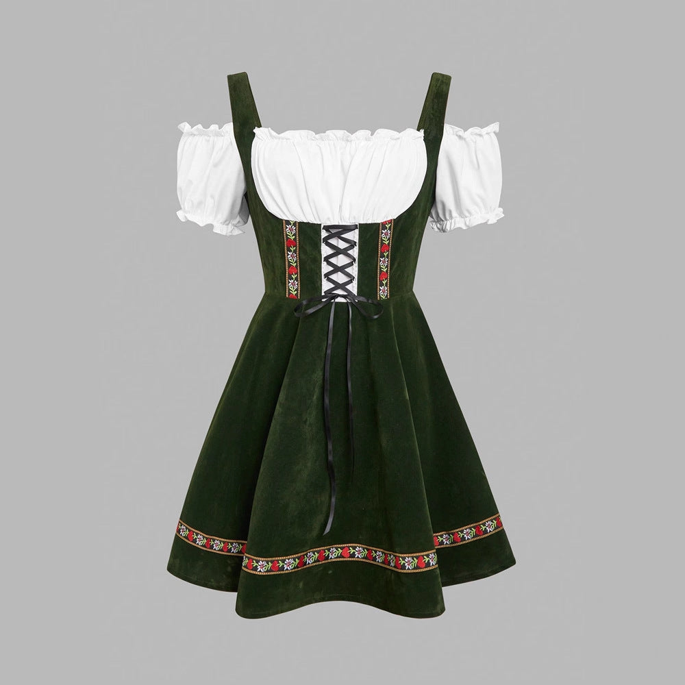 Traditional Bavarian Beer Garden Velvet Dress