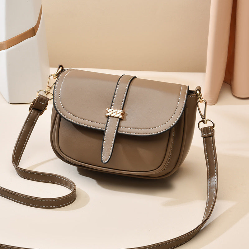 Kvindemode Retro Ensfarvet Skulder Crossbody Taske
