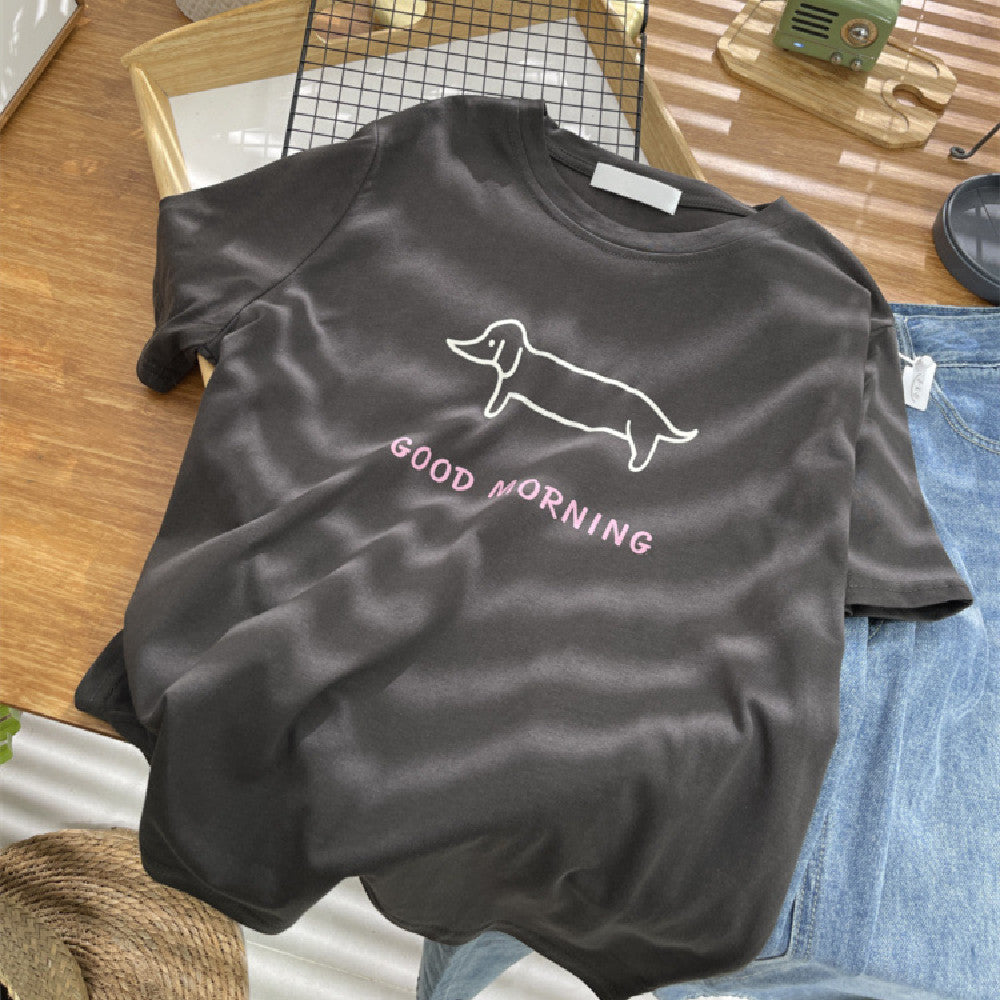 Fashionable Letter Printed Short Sleeves
