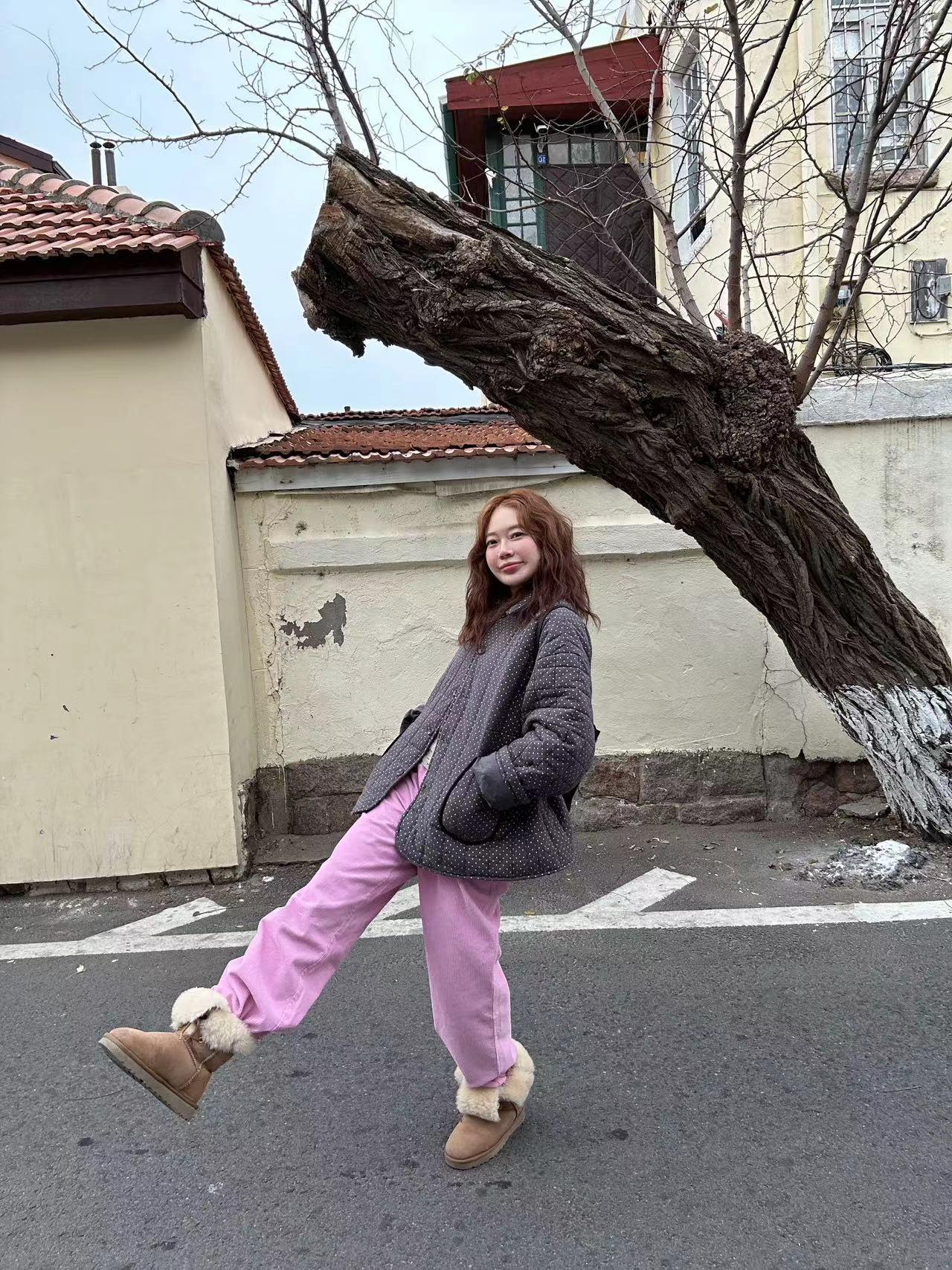 Slimming And Straight Corduroy Casual Pants Trousers For Women