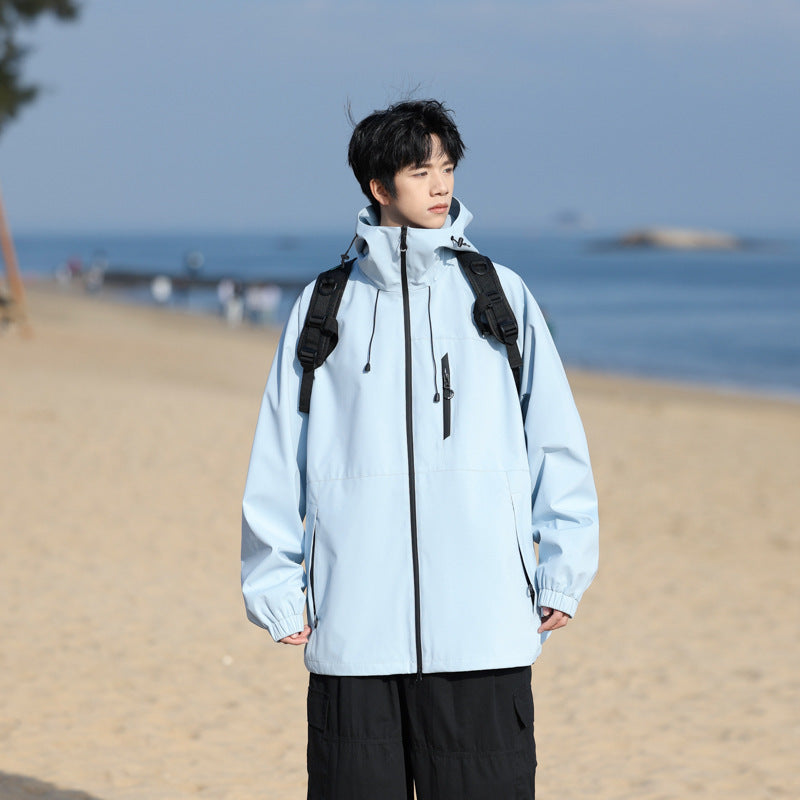 Men's New Casual Versatile Loose Sports Hooded Jacket