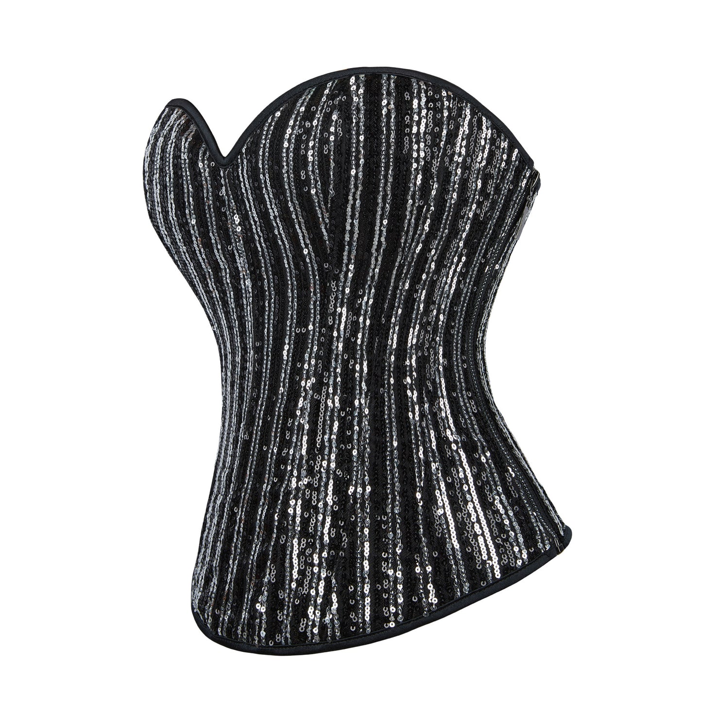 Silver Black With Paillettes Body Shaping Top Women's Tube Top Chest Support