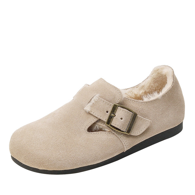 Women's Plush Winter Shoes With Genuine Leather