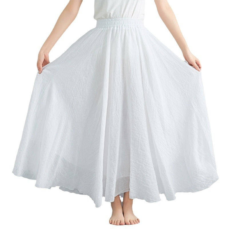 Lady Literature Plus Size Cotton And Linen Skirt
