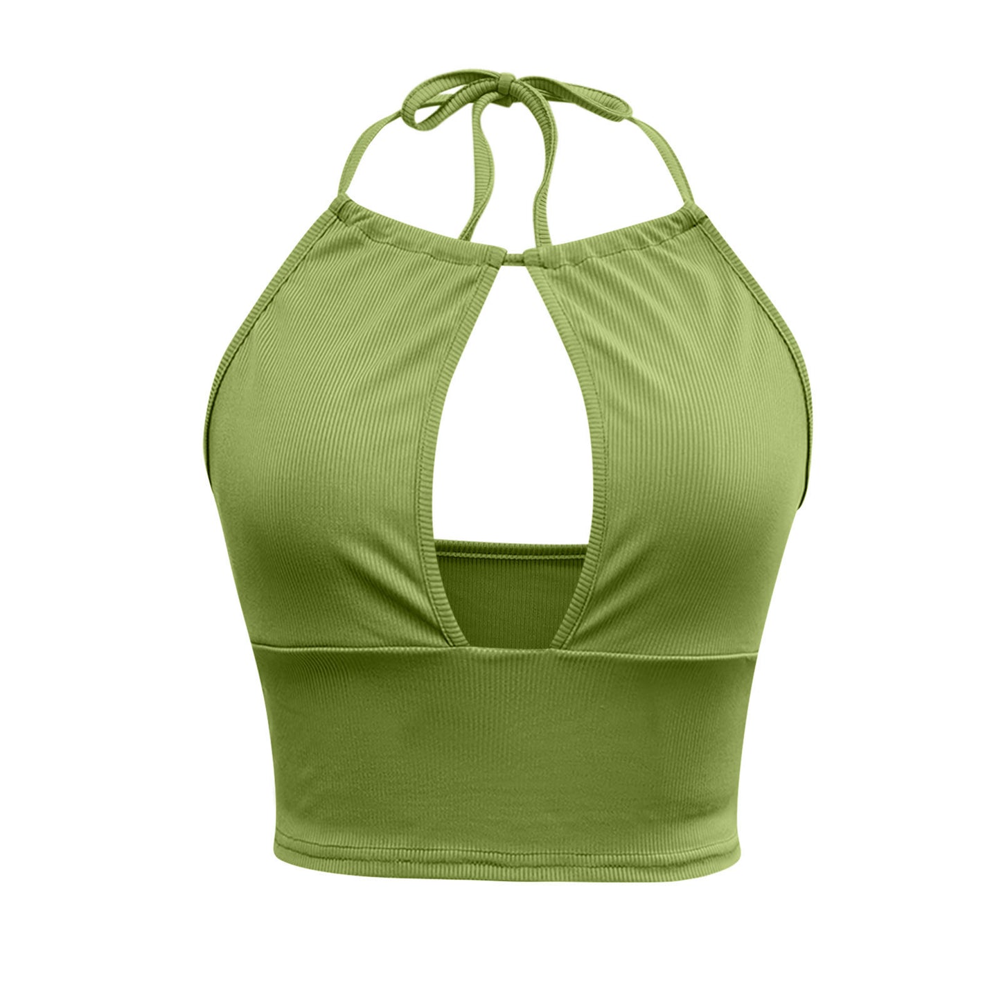 Classic Vacation Style Swimsuit Halter Spaghetti Straps Tube Top Padded