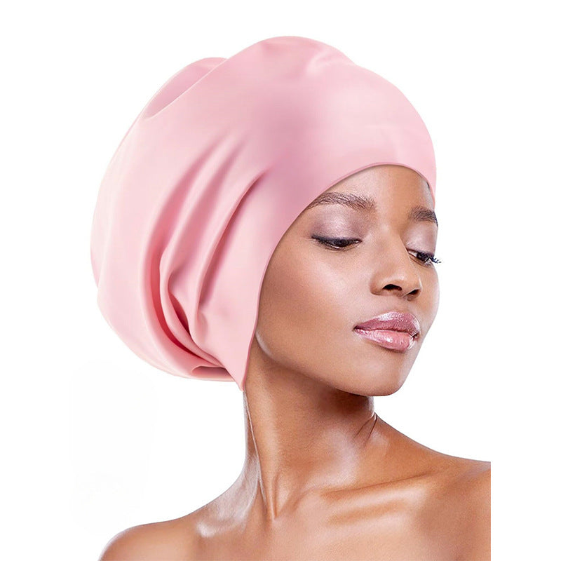 Waterproof Not Squeezing Head Extra Large Silicone Ear-protecting Swimming Cap