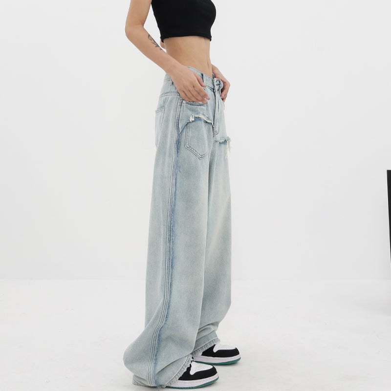 Women's Vintage High-waisted Straight Leg Jeans