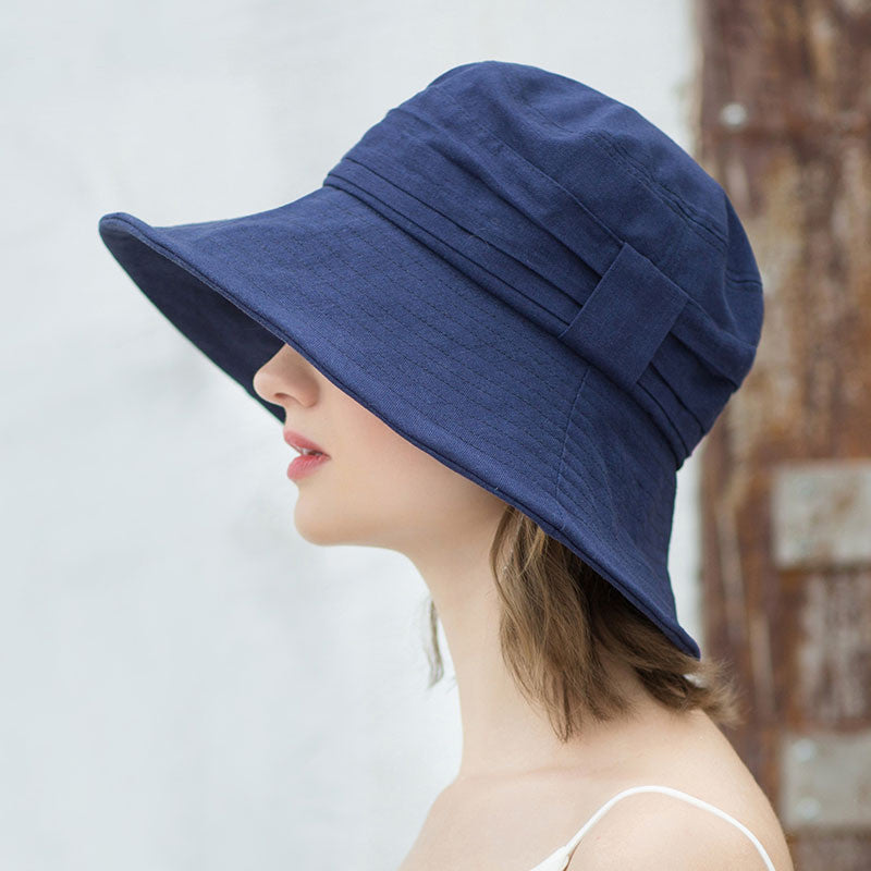 Contrasting Color Literary Hat Travel Foldable Hat