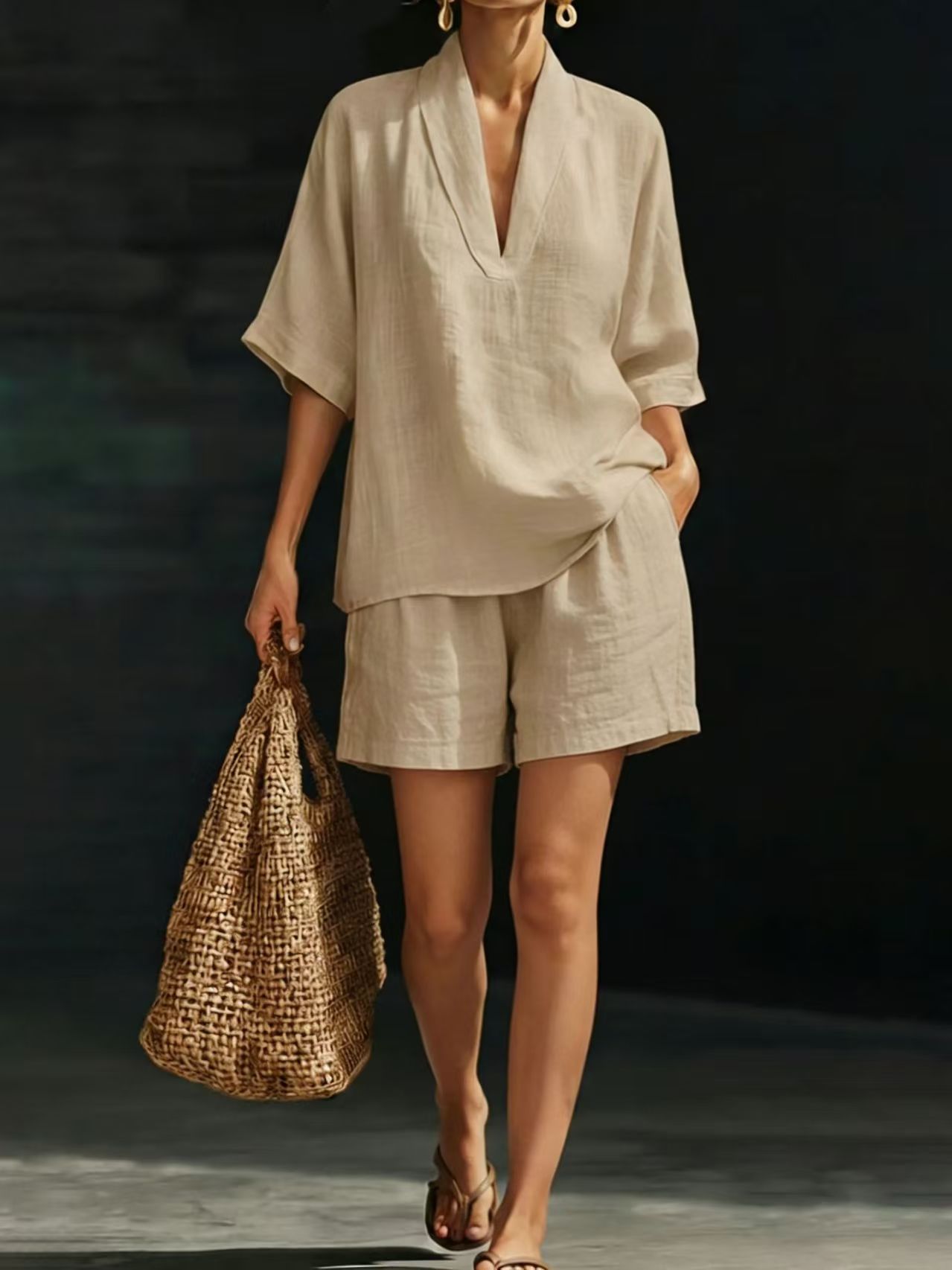 Summer Casual Loose Two-piece Set Fashionable Beach Wear
