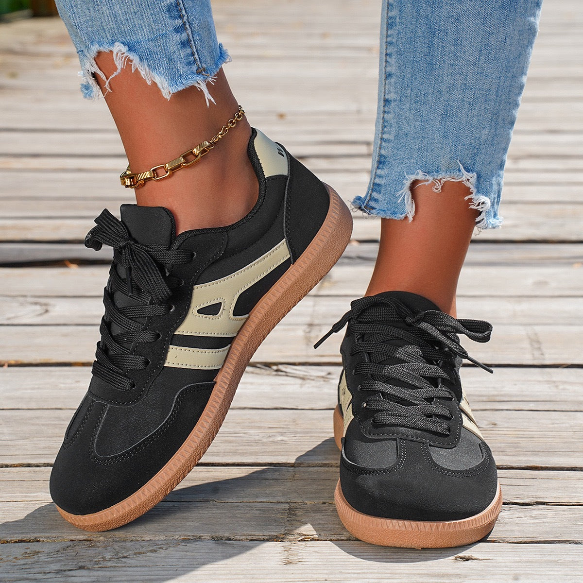 European And American Retro Color Matching Plus Size German Training Shoes Sneaker