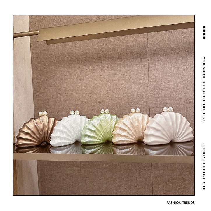 Stylish Acrylic Shell-shaped Clutch Bag Luxury Fashion Evening Bag