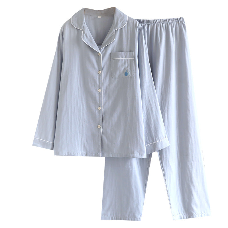 Double Pure Cotton Gauze Pajamas Women's Suit