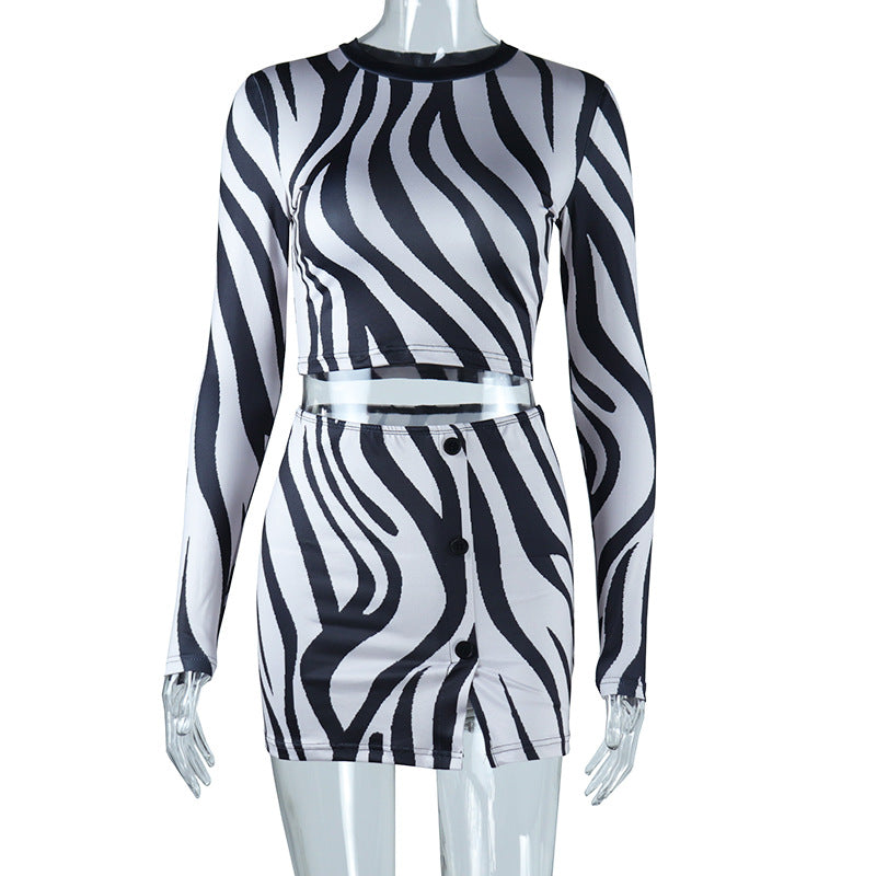 Zebra Fashion Print Umbilical Top