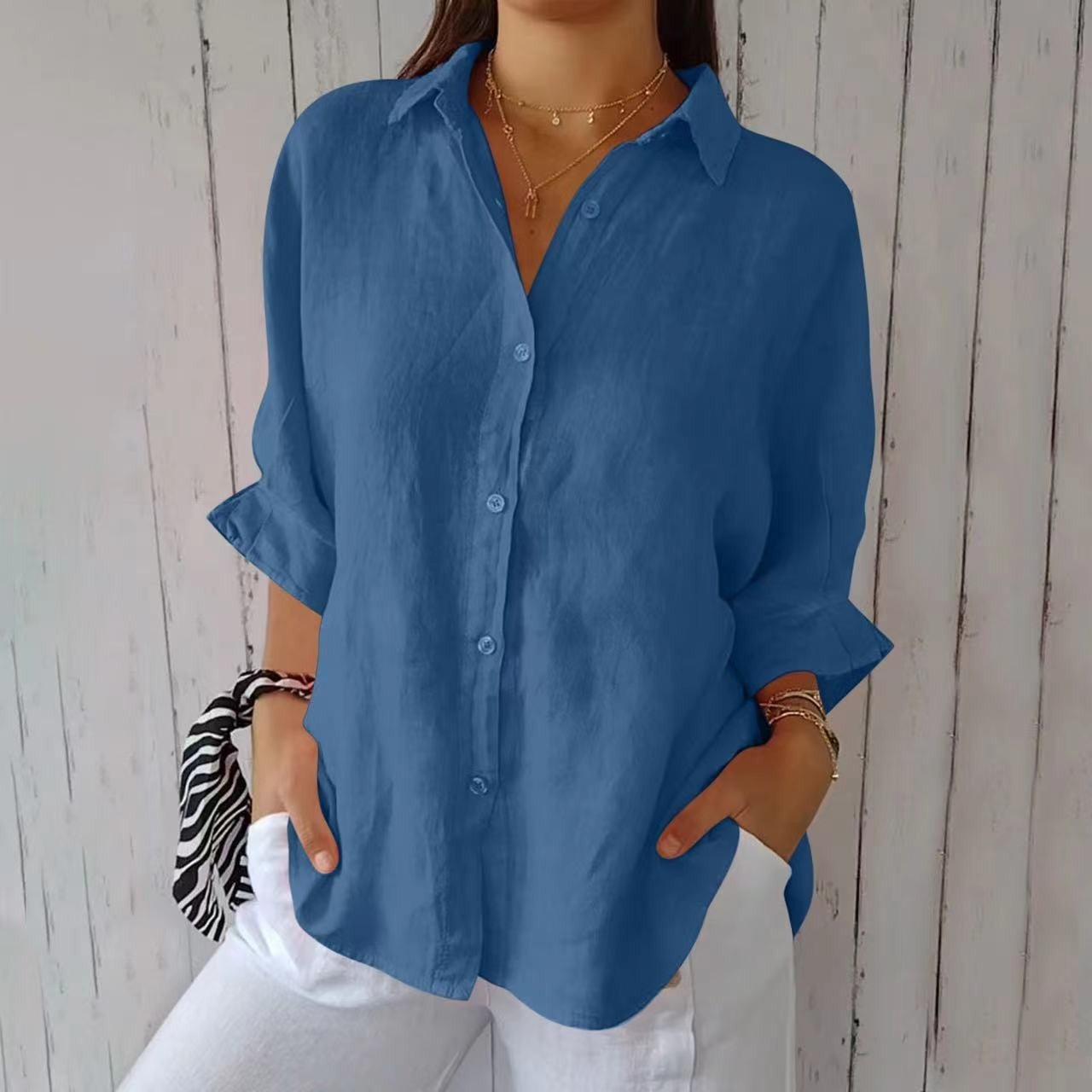 Trade Fashion Casual Cardigan All-match Long Sleeve Loose Top Shirt
